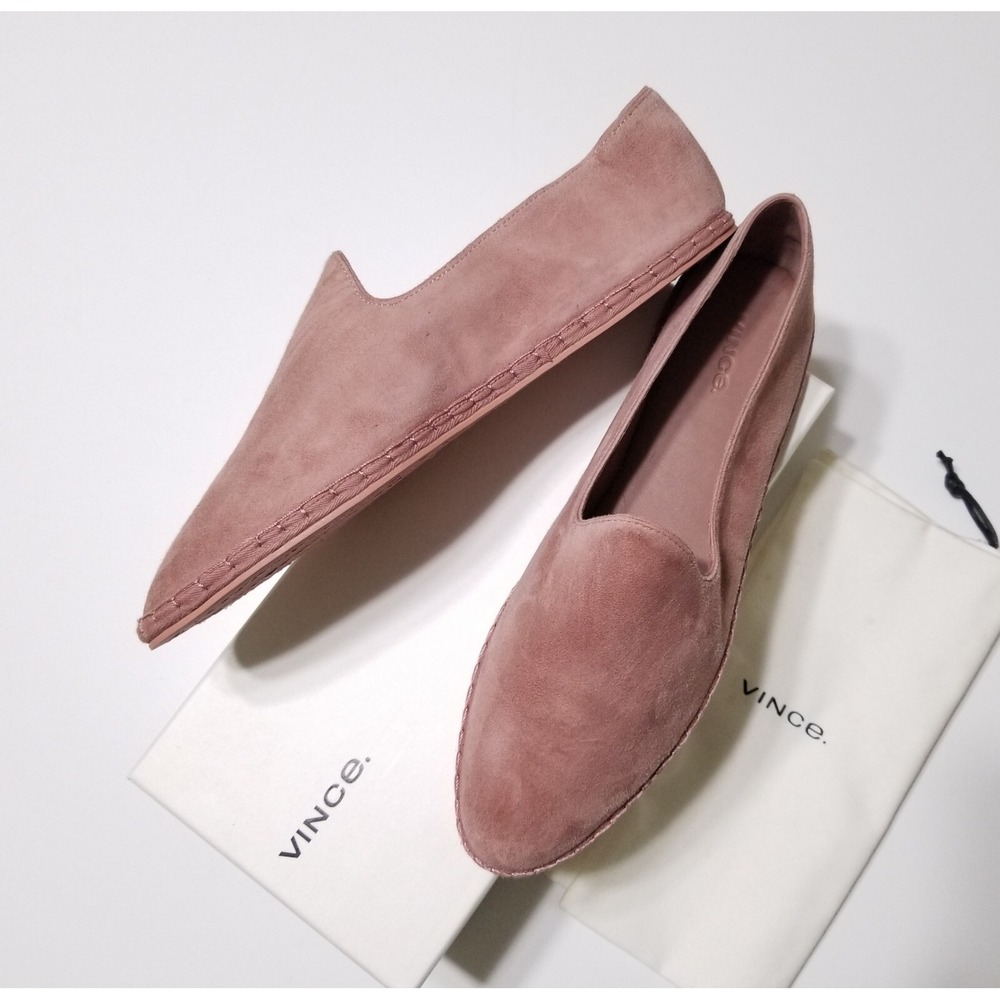 Vince Malia Suede Espadrilles Flat Loafers‎ Antique Rose NIB Size 9.5 $175